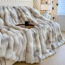 GobekUsa Gradient Grey Cashmere Fleece Winter Blanket