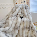 GobekUsa Gradient Grey Cashmere Fleece Winter Blanket