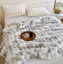 GobekUsa Gradient Grey Cashmere Fleece Winter Blanket