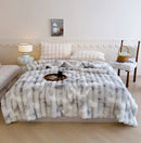 GobekUsa Gradient Grey Cashmere Fleece Winter Blanket