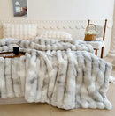 GobekUsa Gradient Grey Cashmere Fleece Winter Blanket