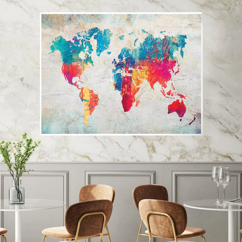 Gradient World Map Canvas