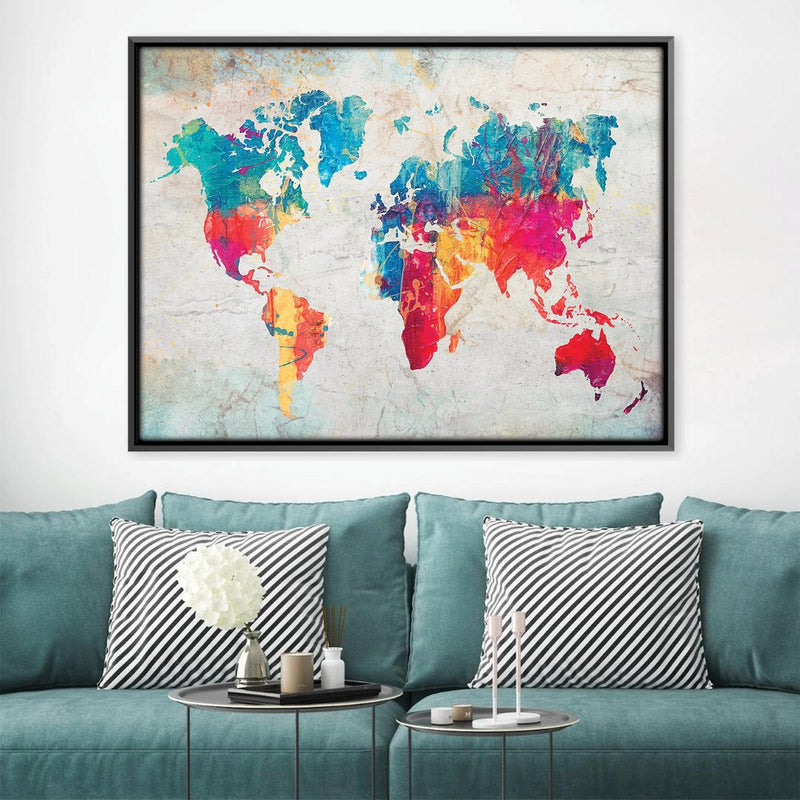 Gradient World Map Canvas