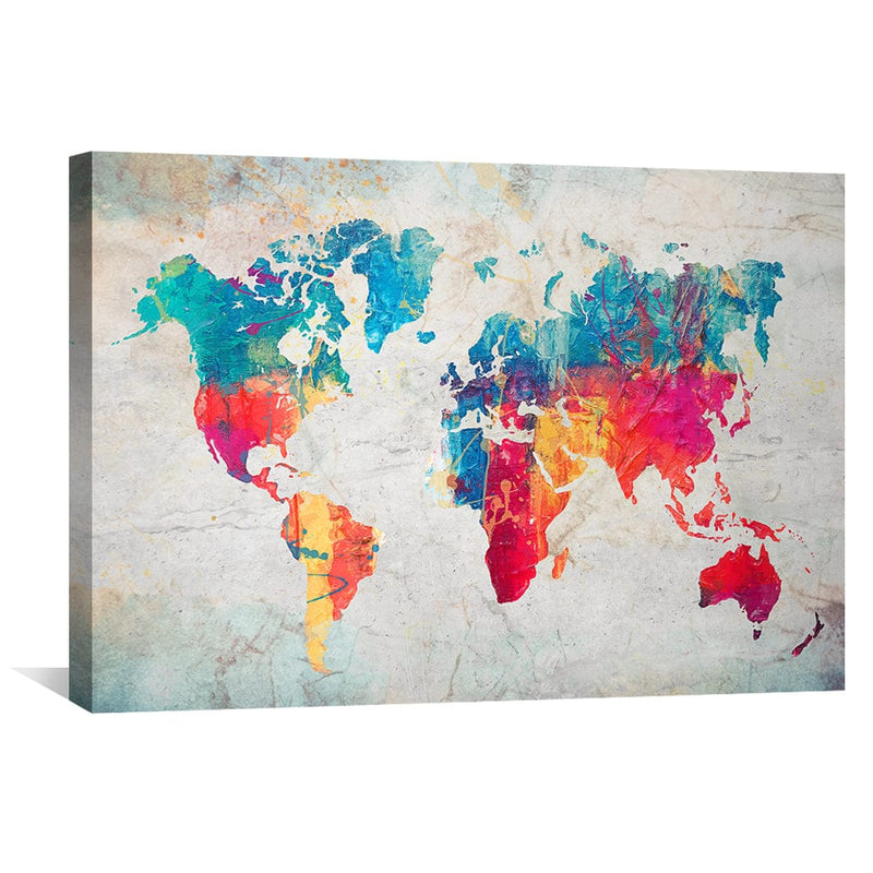 Gradient World Map Canvas