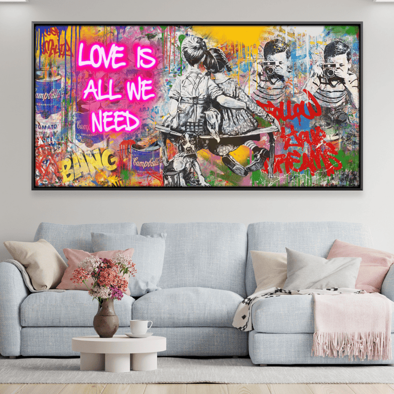 Graffiti Banksy Love Is All We Need Canvas