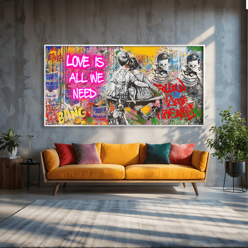 Graffiti Banksy Love Is All We Need Canvas
