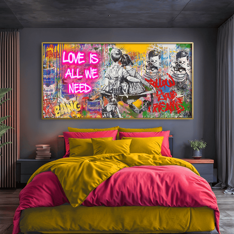 Graffiti Banksy Love Is All We Need Canvas