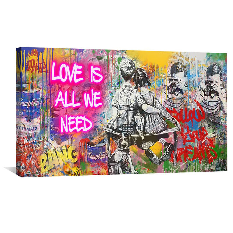 Graffiti Banksy Love Is All We Need Canvas