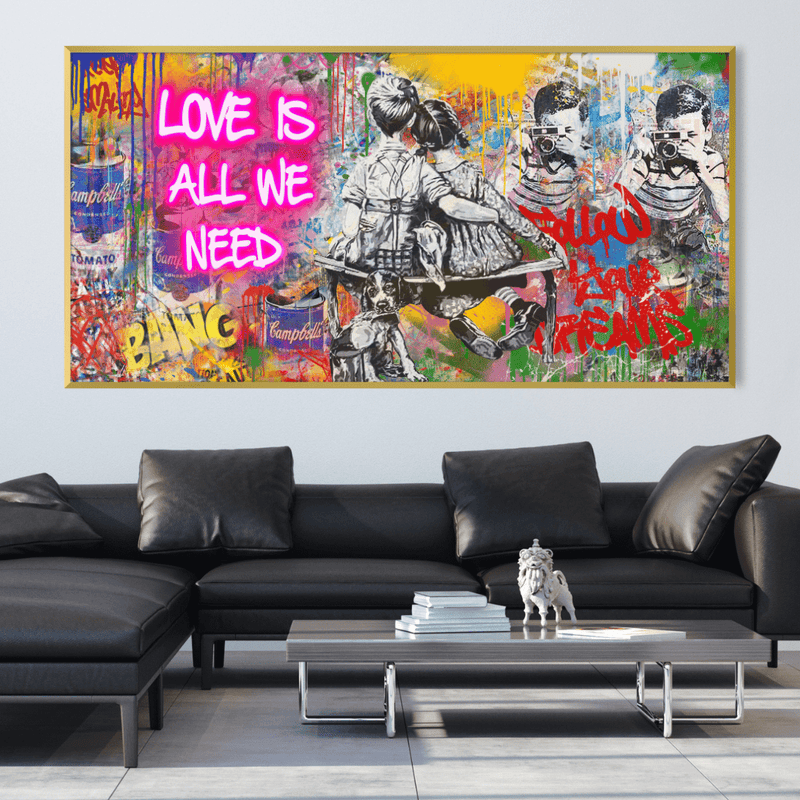 Graffiti Banksy Love Is All We Need Canvas