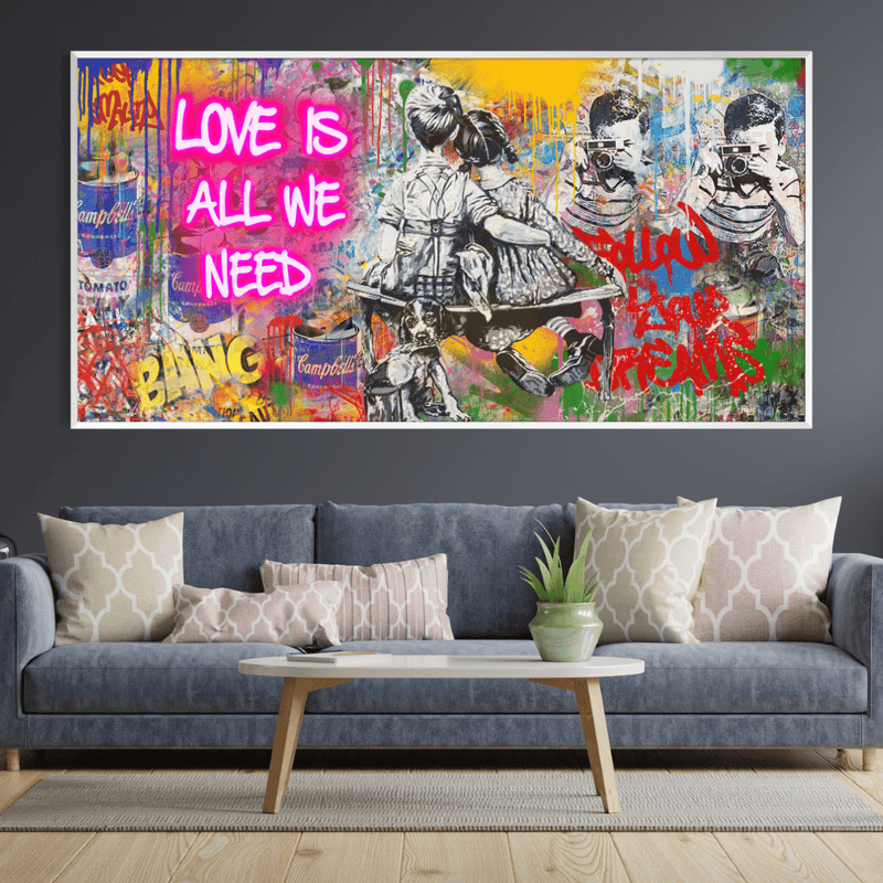 Graffiti Banksy Love Is All We Need Canvas