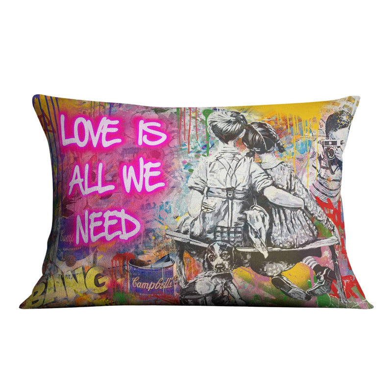 Graffiti Banksy Love Is All We Need Cushion