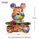 GobekUsa Graffiti Bear Figurine | Modern Home Decor Statue | Keys Storage Shelf Sculpture