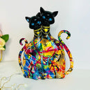 GobekUsa Cat Couple Sculpture: Pop Art Statues for Pet Lovers and Bookcase Decor
