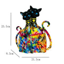 GobekUsa Cat Couple Sculpture: Pop Art Statues for Pet Lovers and Bookcase Decor