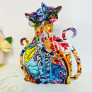 GobekUsa Cat Couple Sculpture: Pop Art Statues for Pet Lovers and Bookcase Decor