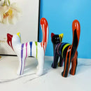 GobekUsa Graffiti Cat Sculpture Desk Storage Statue Abstract Art Ornament Display
