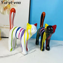 GobekUsa Graffiti Cat Sculpture Desk Storage Statue Abstract Art Ornament Display