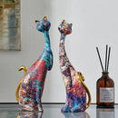 Graffiti cat lovers resin figurines living room decor by Decorbites