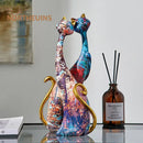 Graffiti cat lovers resin figurines living room decor by Decorbites
