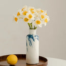 Graffiti ceramic vase blue & white splatter living room decor by Decorbites