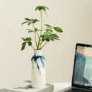 Graffiti ceramic vase blue & white splatter living room decor by Decorbites