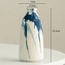 Graffiti ceramic vase blue & white splatter living room decor by Decorbites