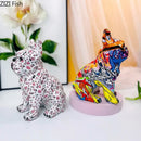 GobekUsa Bulldog Punk Art Resin Sculpture Decor Ornaments Aesthetic Room Furnishings