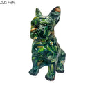 GobekUsa Bulldog Punk Art Resin Sculpture Decor Ornaments Aesthetic Room Furnishings