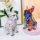GobekUsa Bulldog Punk Art Resin Sculpture Decor Ornaments Aesthetic Room Furnishings