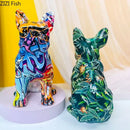 GobekUsa Bulldog Punk Art Resin Sculpture Decor Ornaments Aesthetic Room Furnishings