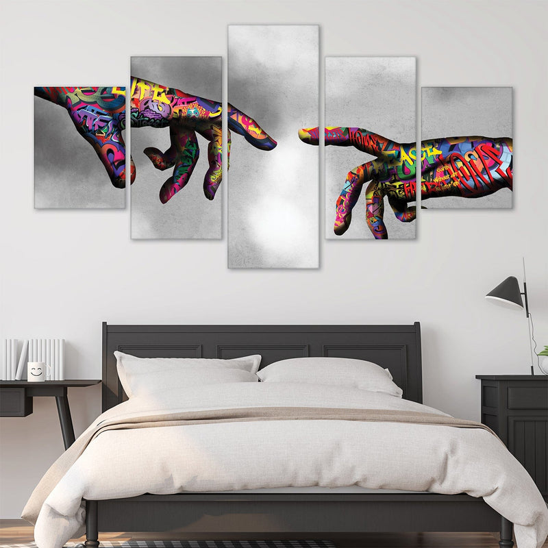 Graffiti Hand of God Canvas - 5 Panel