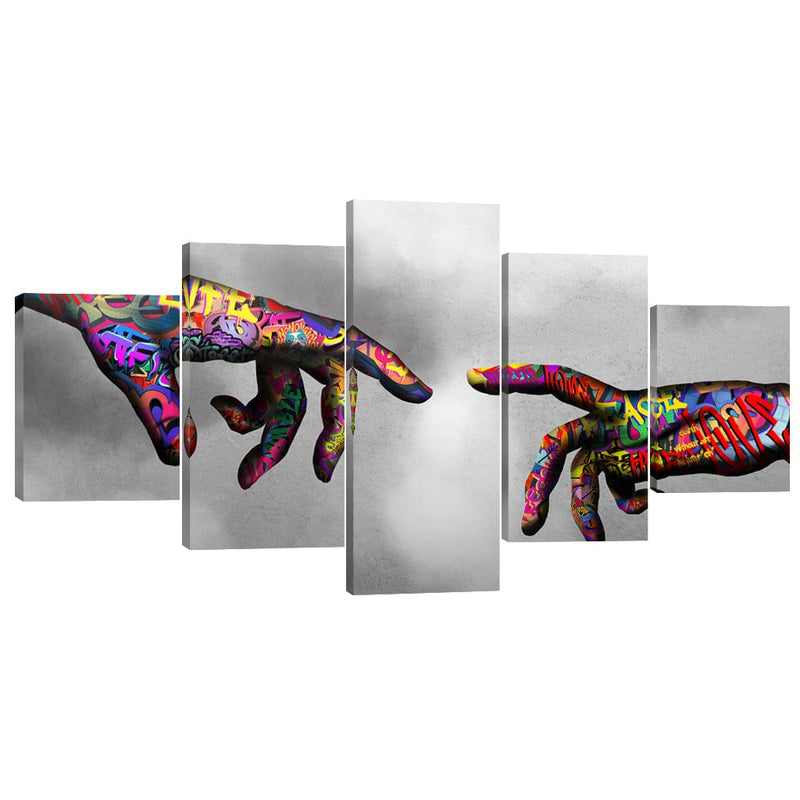 Graffiti Hand of God Canvas - 5 Panel