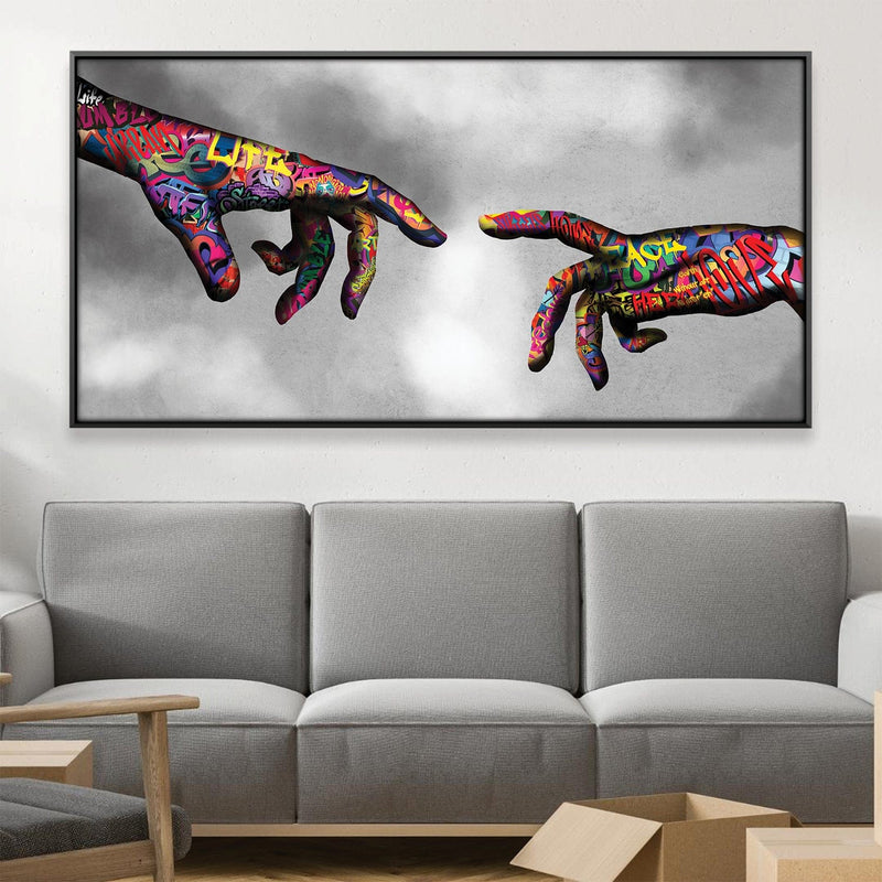 Graffiti Hand of God Canvas