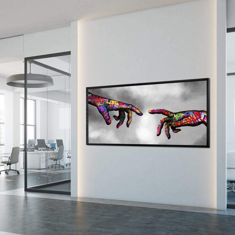 Graffiti Hand of God Canvas