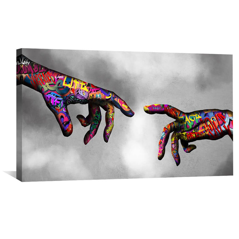 Graffiti Hand of God Canvas