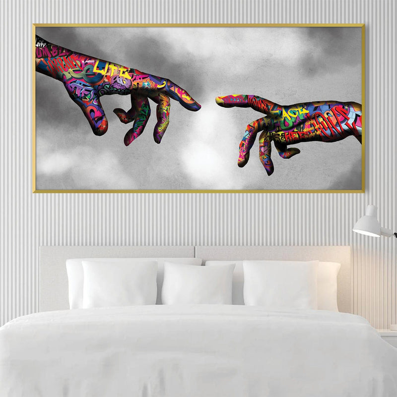 Graffiti Hand of God Canvas