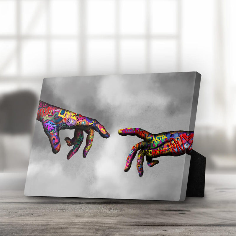 Graffiti Hand of God Desktop Canvas