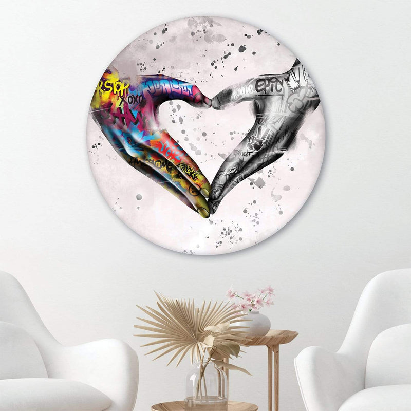 Graffiti Heart Canvas - Circle