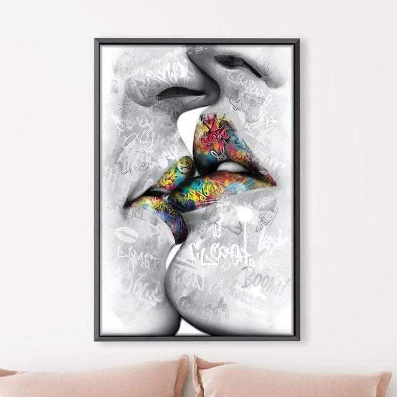 Graffiti Kiss Canvas