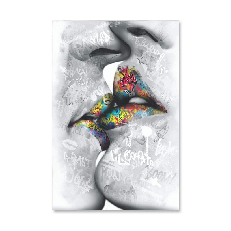 Graffiti Kiss Canvas