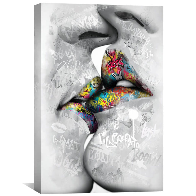 Graffiti Kiss Canvas