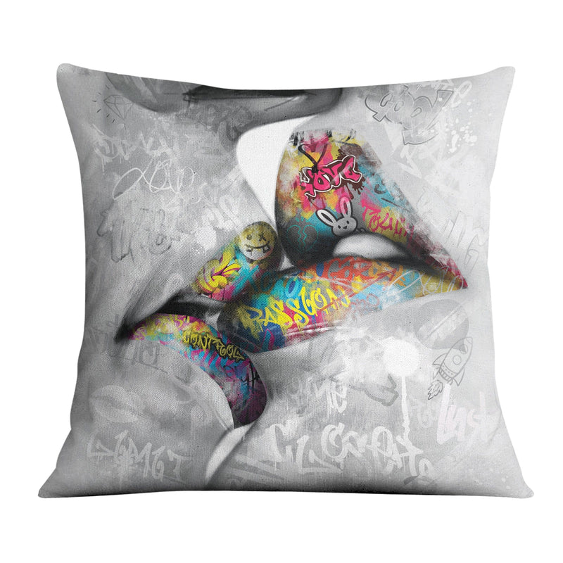 Graffiti Kiss Cushion