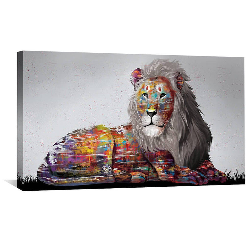 Graffiti Lion Canvas - Single Panel