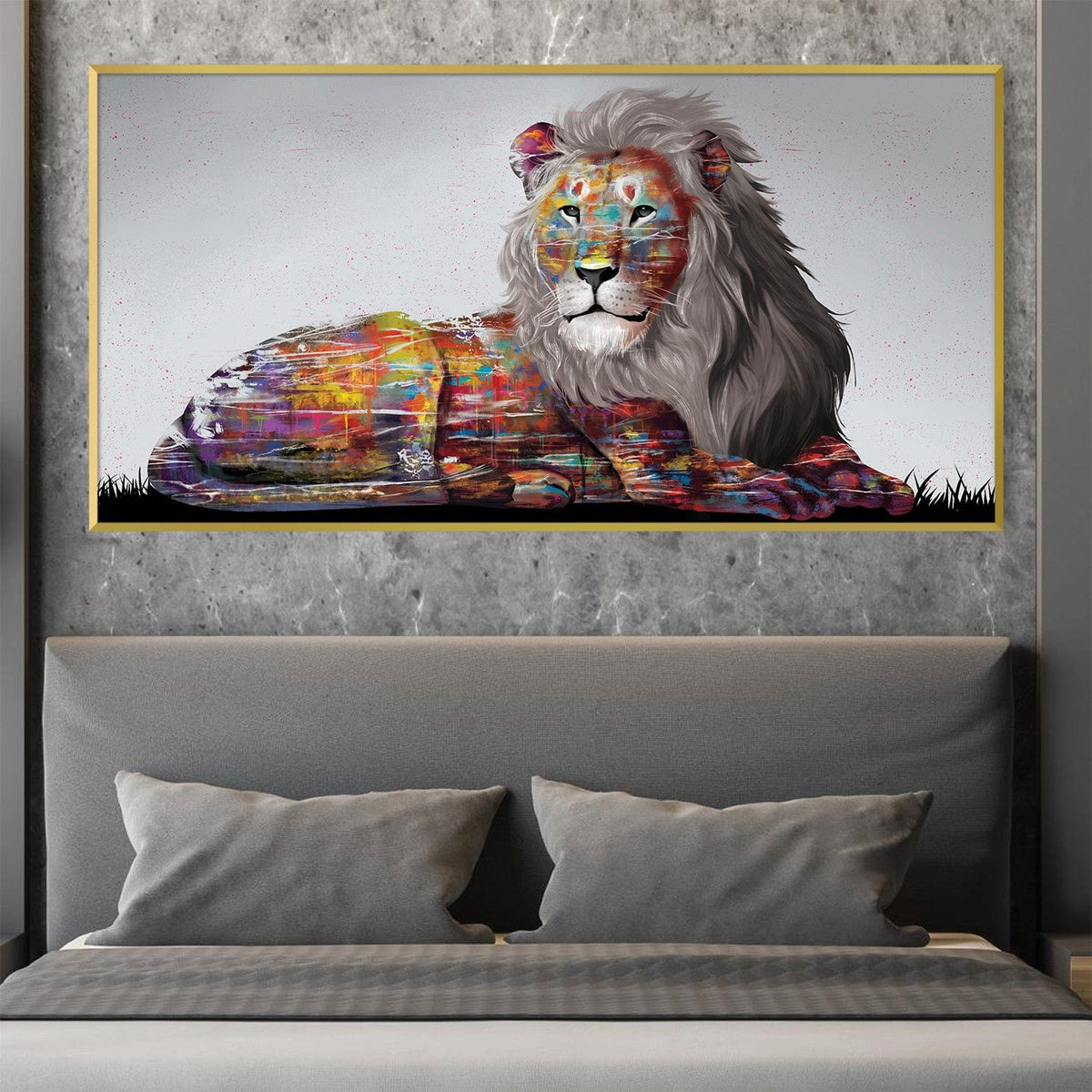 Graffiti Lion Canvas - Single Panel, photo 2 of 9