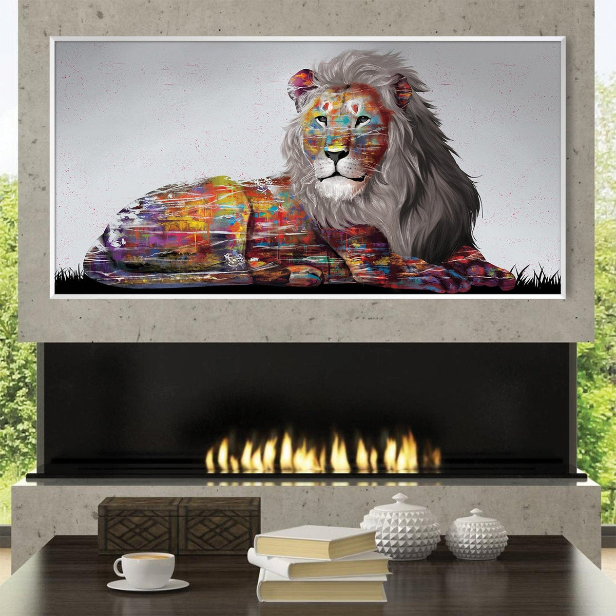 Graffiti Lion Canvas - Single Panel, photo 3 of 9