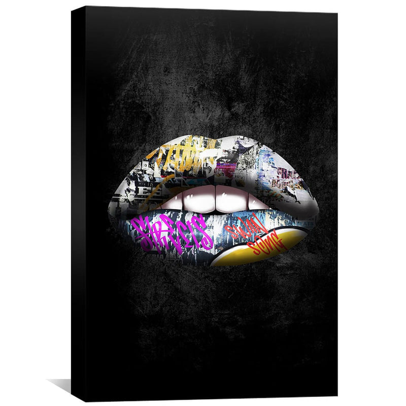 Graffiti Lips Canvas