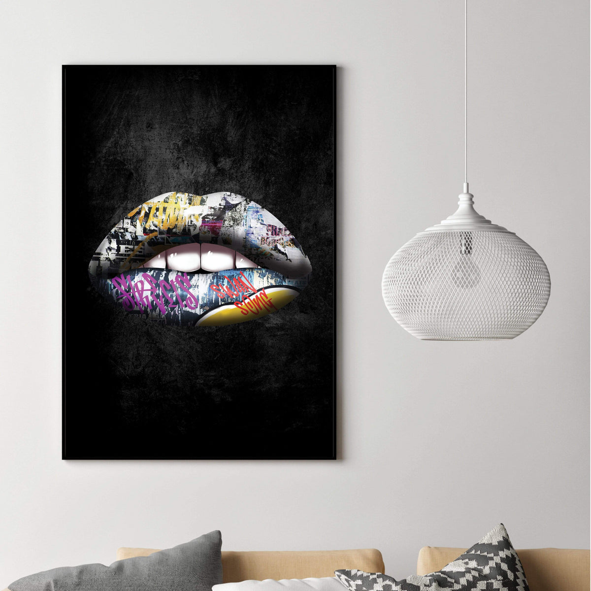 Graffiti Lips Canvas, photo 3 of 10