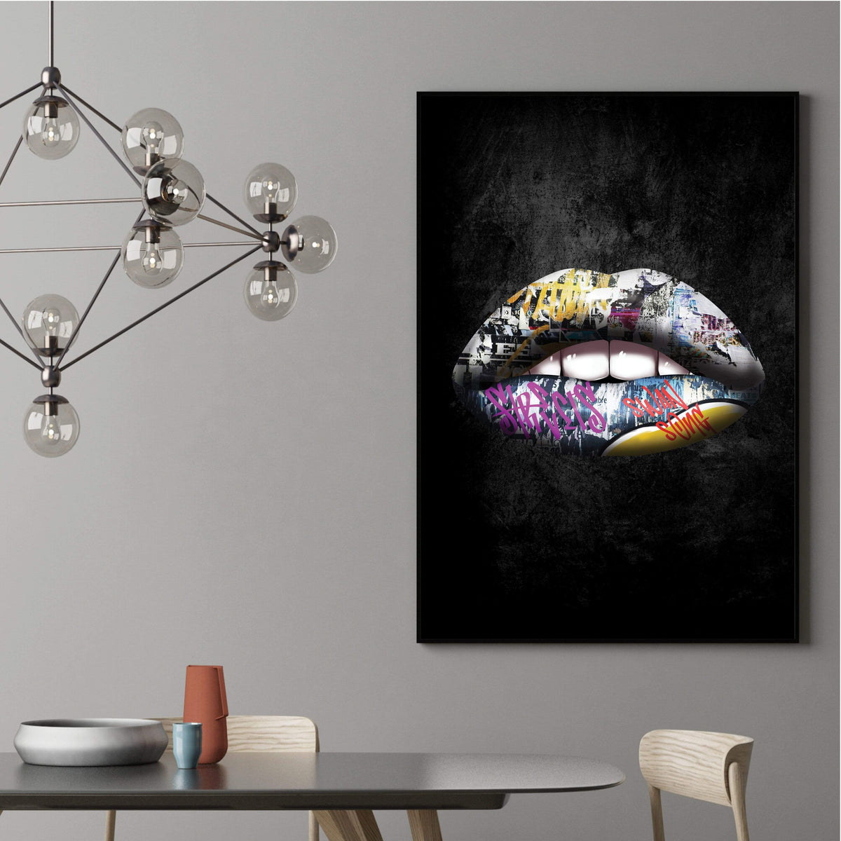 Graffiti Lips Canvas, photo 4 of 10