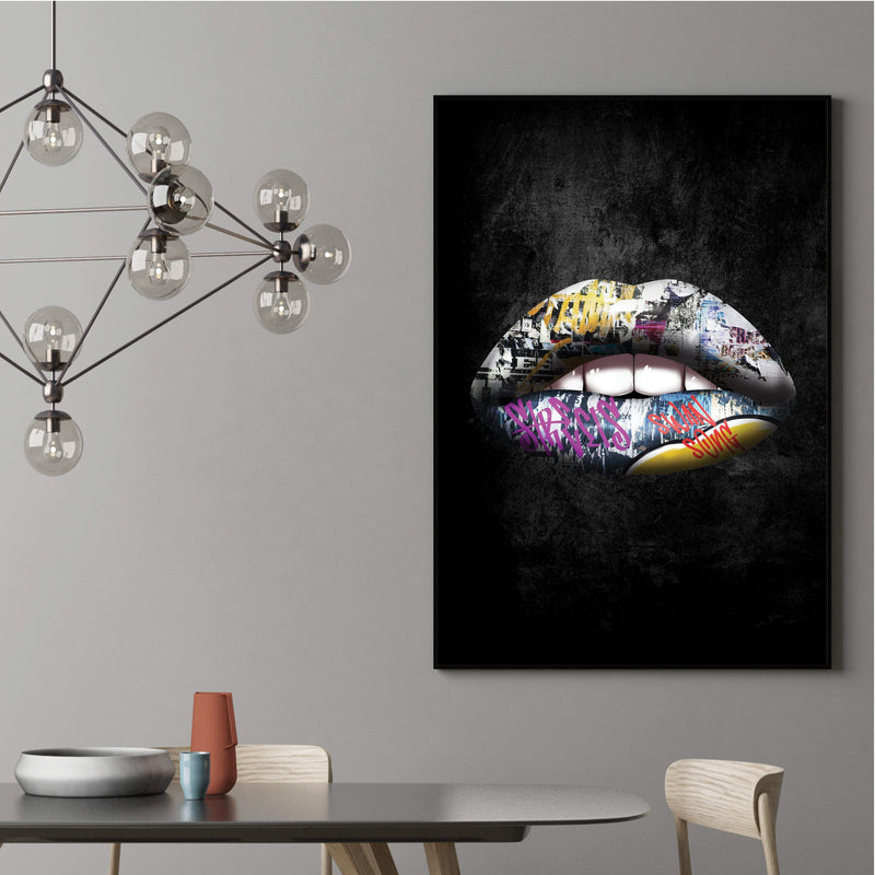 Graffiti Lips Canvas