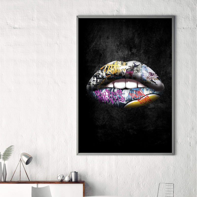 Graffiti Lips Canvas